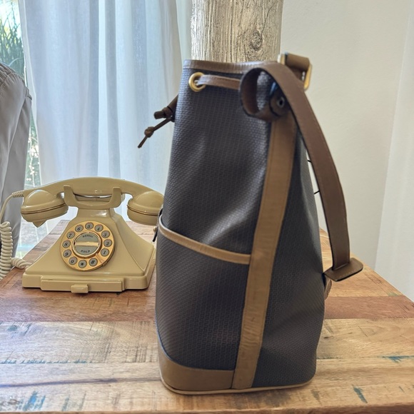 70’Vintage Charles Jourdan Leather Khaki Olive Tan Bag - Picture 12 of 16